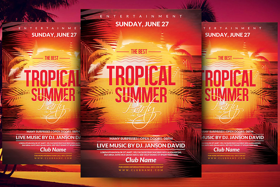 Tropical Summer Flyer Template