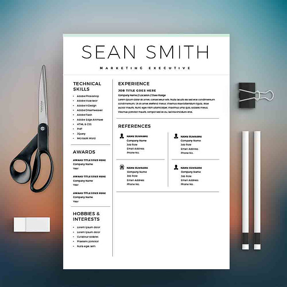Resume Template with Cover Letter in Letter Templates - product preview 1