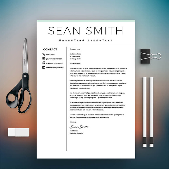 Resume Template with Cover Letter in Letter Templates - product preview 2