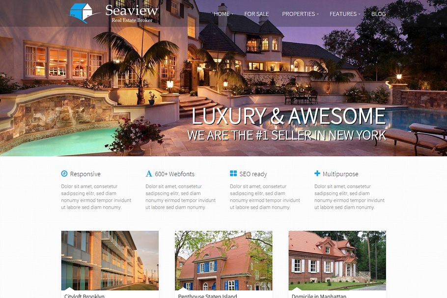 Seaview - Real Estate WordPress in WordPress Business Themes - product preview 8