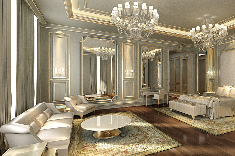 Beautiful Classical Bedroom 3Ds Max in Architecture - product preview 8