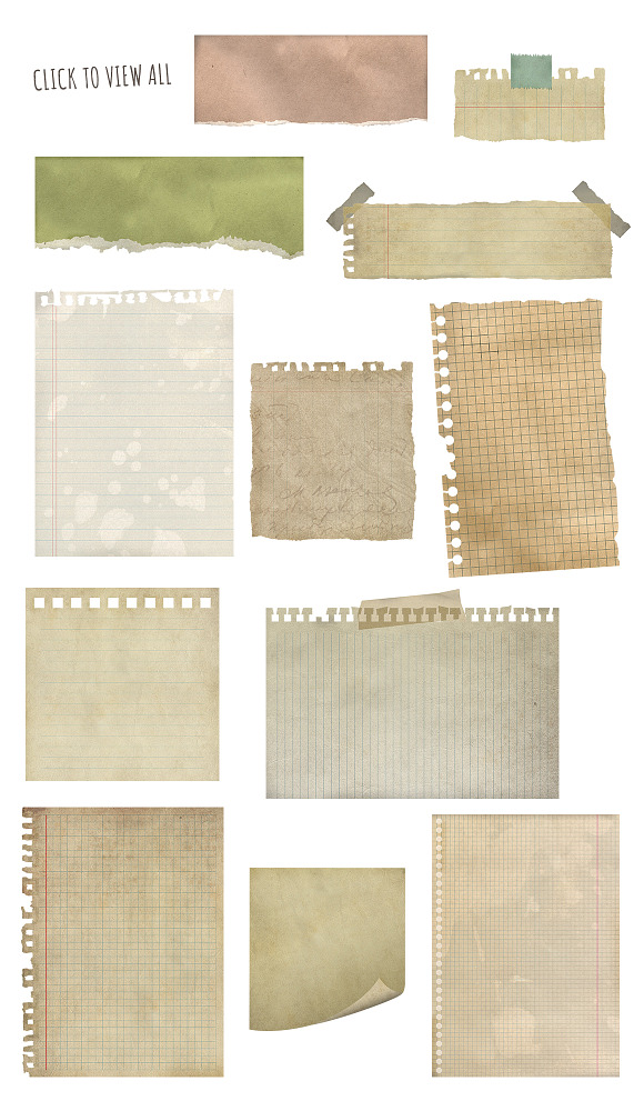 Notebook Torn Paper Scraps Set in Textures - product preview 1