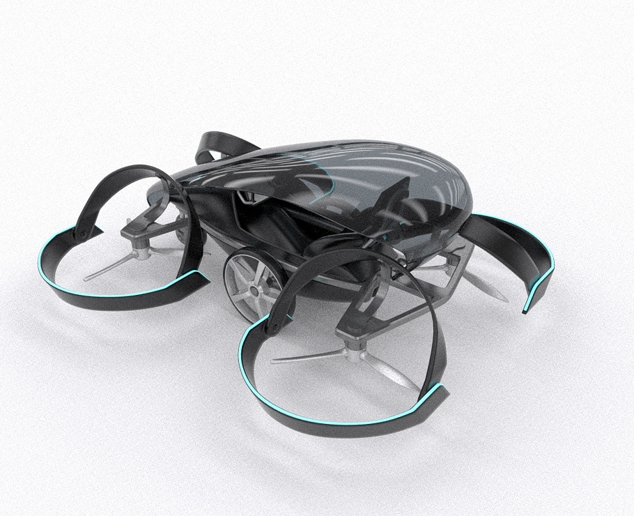 Toyota SkyDrive Drone Tax 3d model in Vehicles - product preview 1