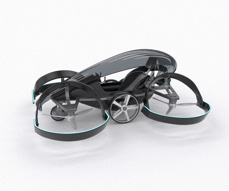 Toyota SkyDrive Drone Tax 3d model in Vehicles - product preview 2