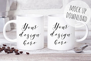 Two Mugs Mockup Styled Photo