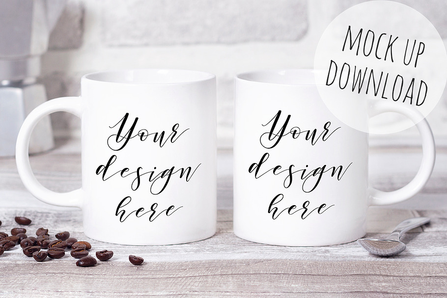 Two Mugs Mockup Styled Photo in Product Mockups - product preview 8