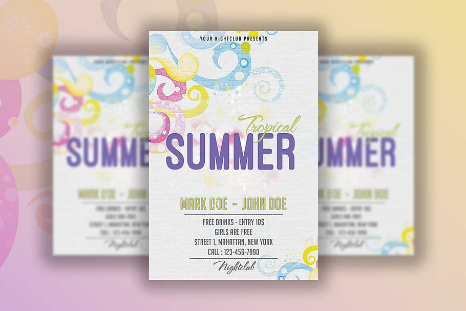 Tropical Summer Party Flyer in Flyer Templates - product preview 8