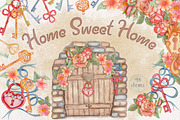 Watercolor Floral home. Cozy flowers