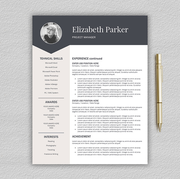 Resume Template | CV + Cover Letter in Resume Templates - product preview 3