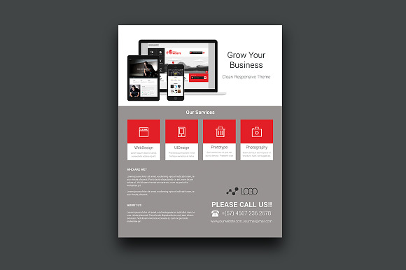 Web Design Flyer in Flyer Templates - product preview 2