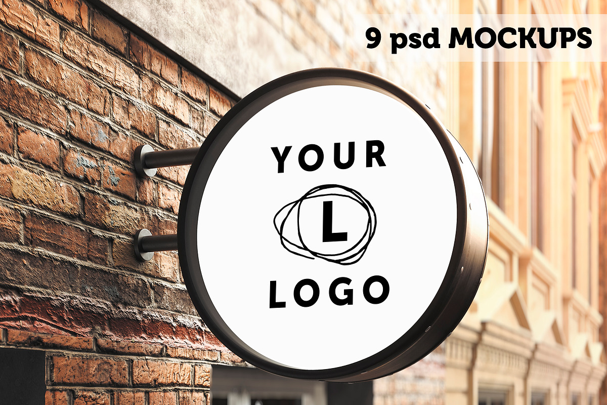 Signboard mockup in Branding Mockups - product preview 8