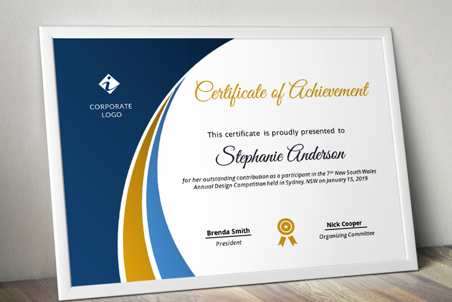 Modern Certificate Template (pptx) in Stationery Templates - product preview 8