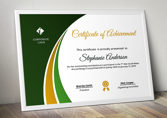 Modern Certificate Template (pptx) in Stationery Templates - product preview 1