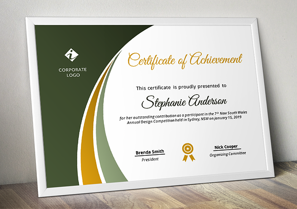 Modern Certificate Template (pptx) in Stationery Templates - product preview 5