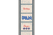 Grungy poster with letterpress styled film strip