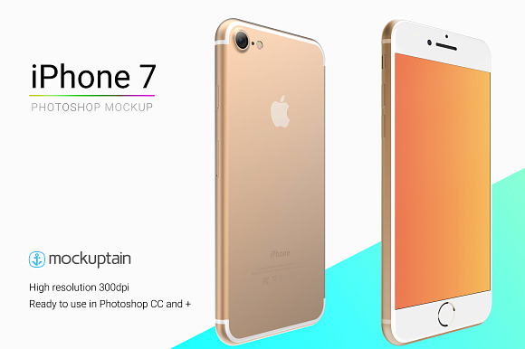 Iphone 7 Mockup White Gold Angled in Mobile & Web Mockups - product preview 1
