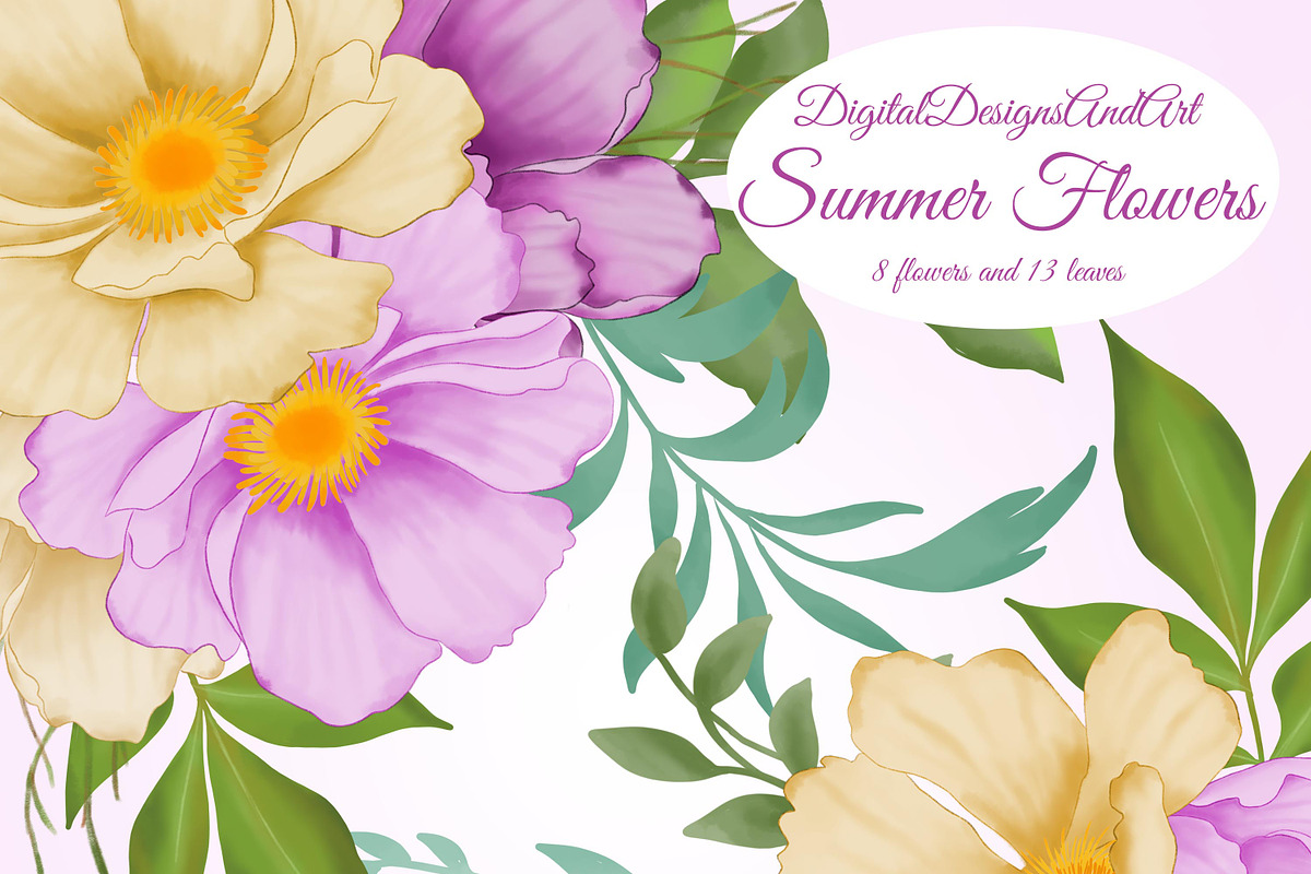 Flower clipart in Illustrations - product preview 8