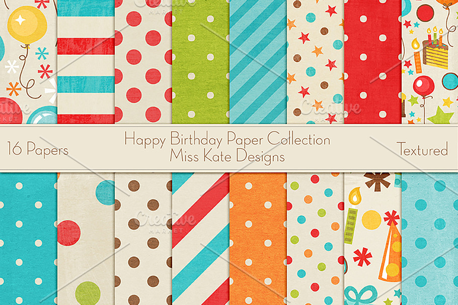 Happy Birthday Paper Collection in Patterns - product preview 8