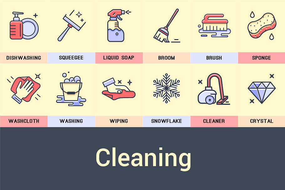 Cleaning Icons in Washing Icons - product preview 8