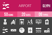 50 Airport Glyph Inverted Icons