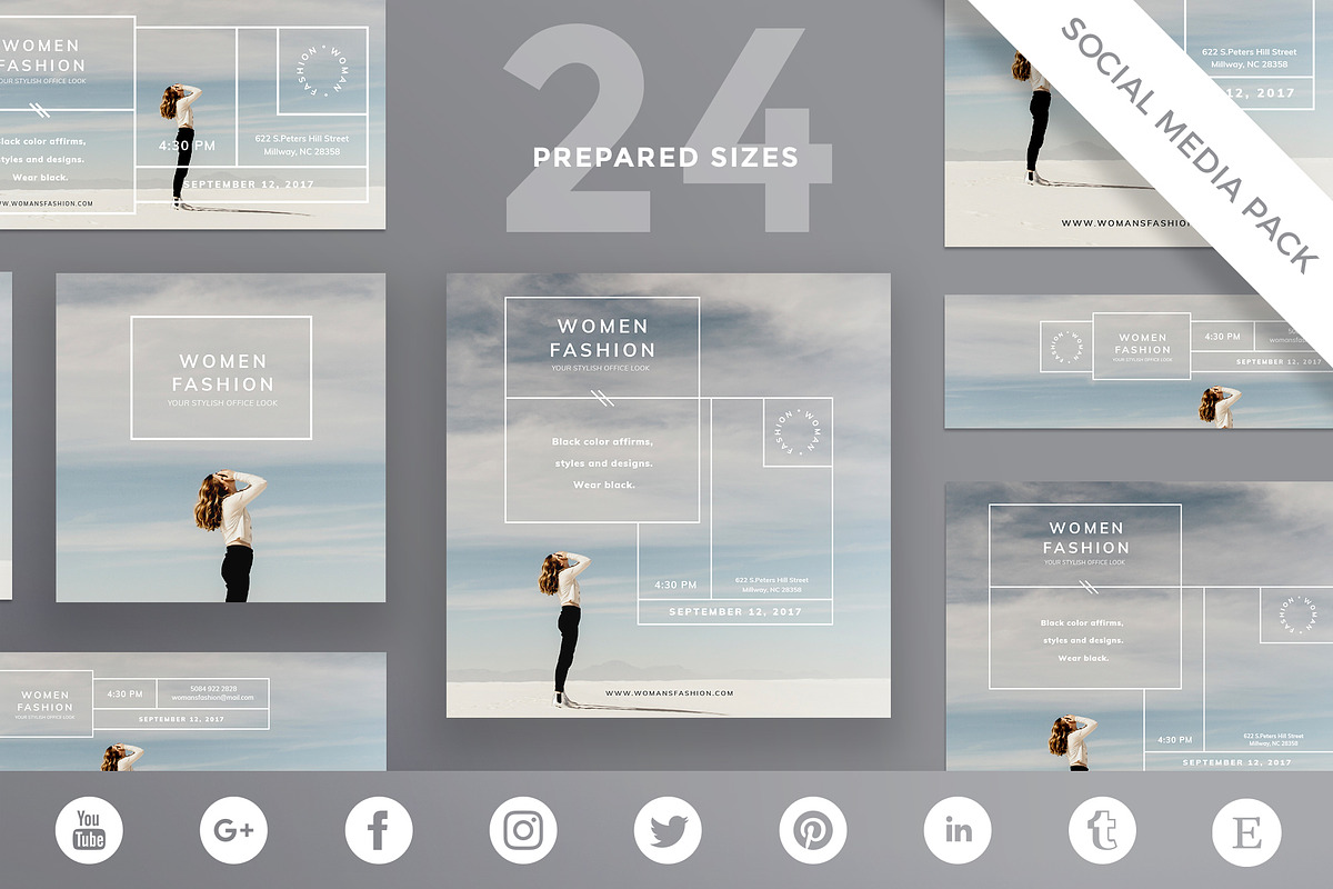 Social Media Pack | Women Fashion in Social Media Templates - product preview 8