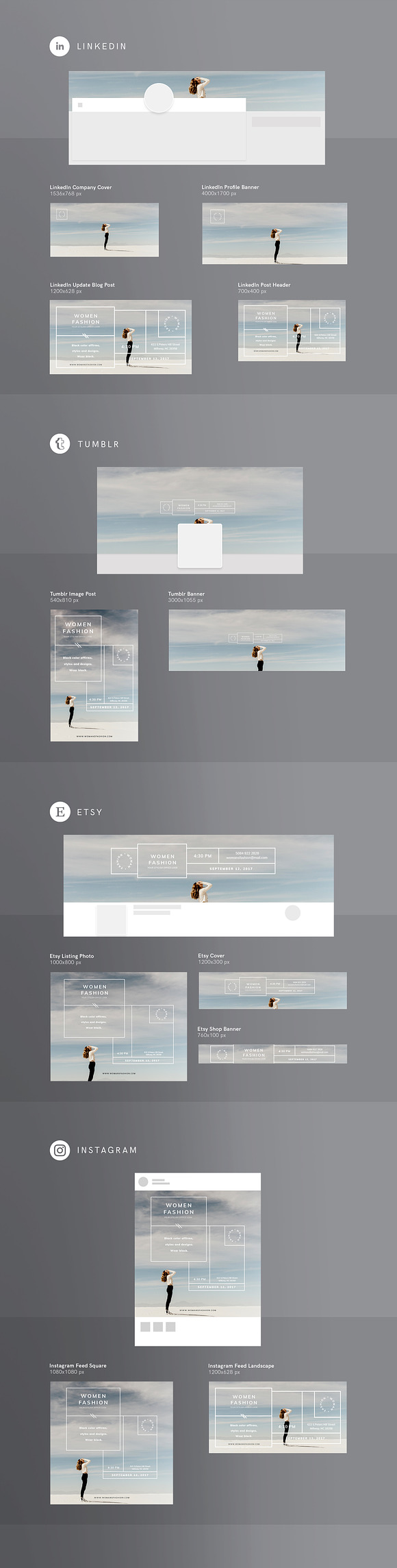 Social Media Pack | Women Fashion in Social Media Templates - product preview 2