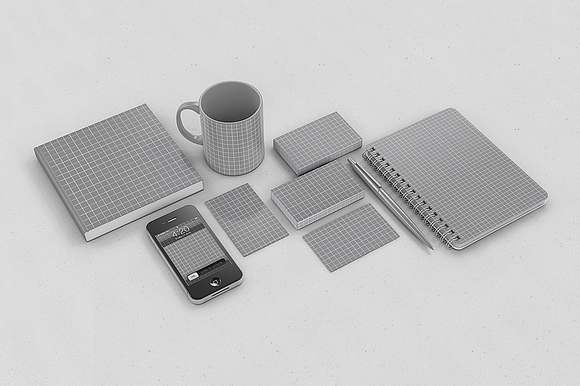 2 stationery + 1 iPhone mockups in Print Mockups - product preview 1