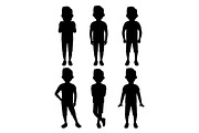 Teenage boy silhouette set