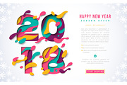 2018 Happy New Year banner template