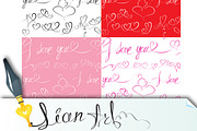 Set of Seamless patterns with hearts