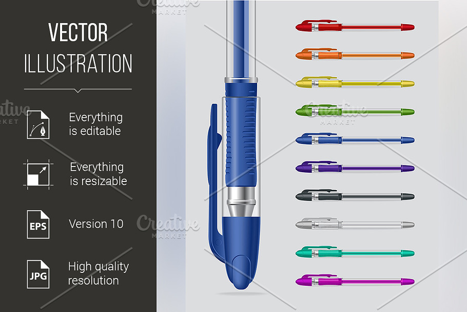 Set of gel pens in Graphics - product preview 8