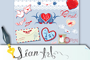 Collection of love mail design eleme