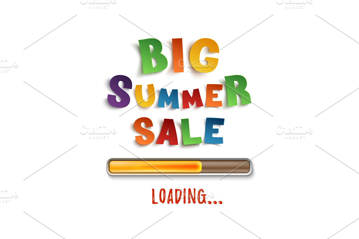 Big summer sale loading poster template. in Textures - product preview 8