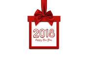 Happy New Year 2018 design, square banner.
