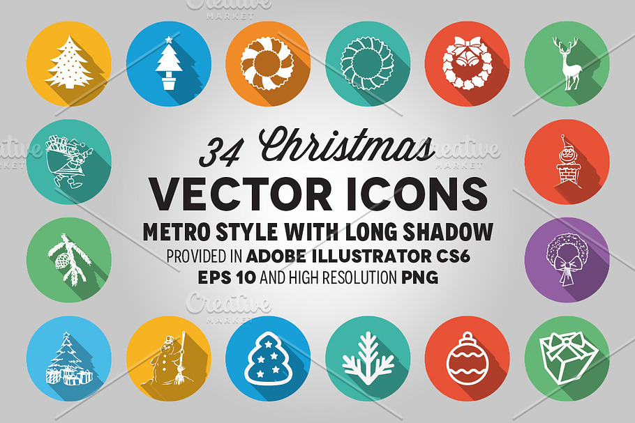 34 Christmas Vector Icons