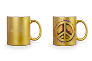 Golden Mug Design Mockup 2-Views