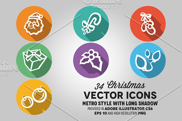 34 Christmas Vector Icons in Graphics - product preview 4