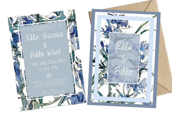 Iris & Thistle Wedding Stationery in Wedding Templates - product preview 1