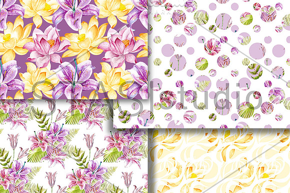 Summer Flowers Digital Paper Pack in Patterns - product preview 2