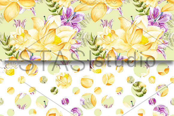 Summer Flowers Digital Paper Pack in Patterns - product preview 4