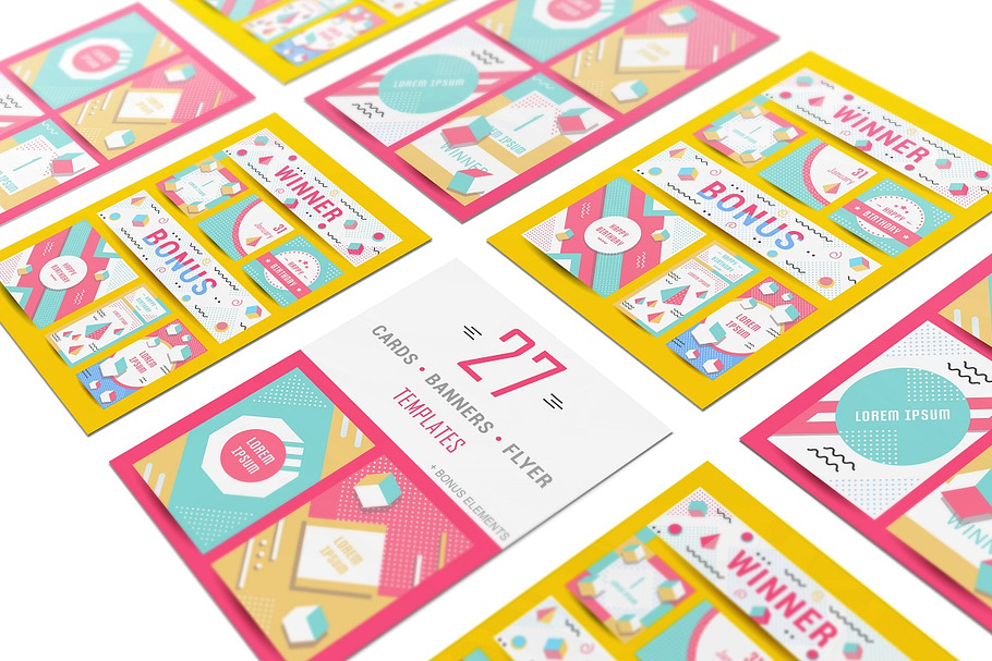 27 Retro Card templates. in Postcard Templates - product preview 8
