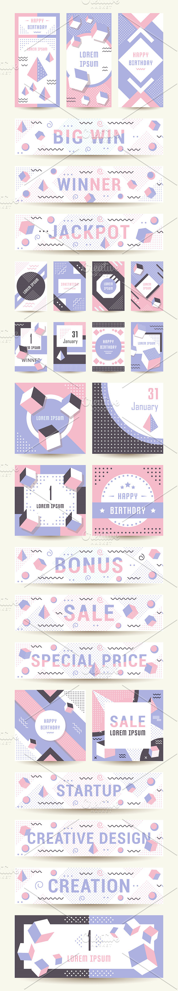 27 Retro Card templates. in Postcard Templates - product preview 4
