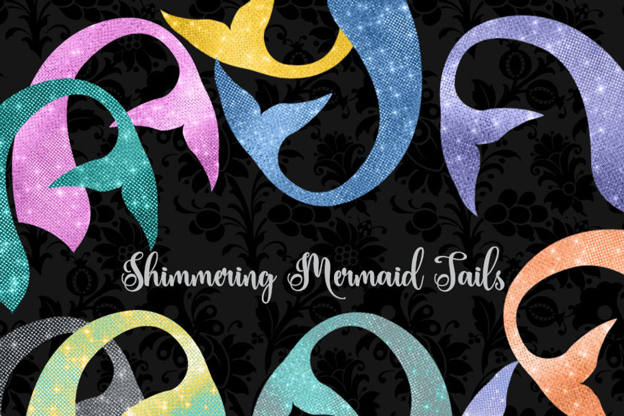Shimmering Mermaid Tails Clipart