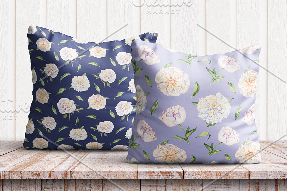 White Peonies-Watercolor Set in Illustrations - product preview 7