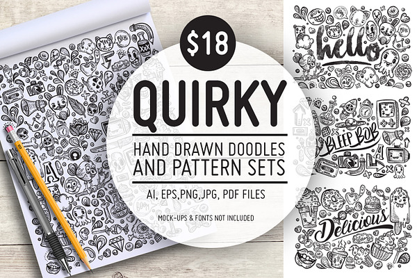 Quirky Hand Drawn Doodles & Patterns