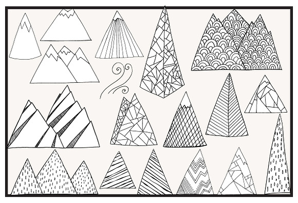 Hand Drawn Zen Mountain Clip Art in Illustrations - product preview 6