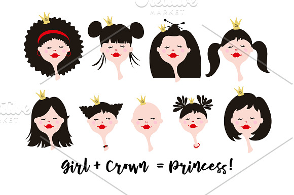 9 cute girl's avatar in Illustrations - product preview 1