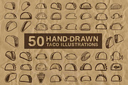 50 Hand-Drawn Taco Illustrations