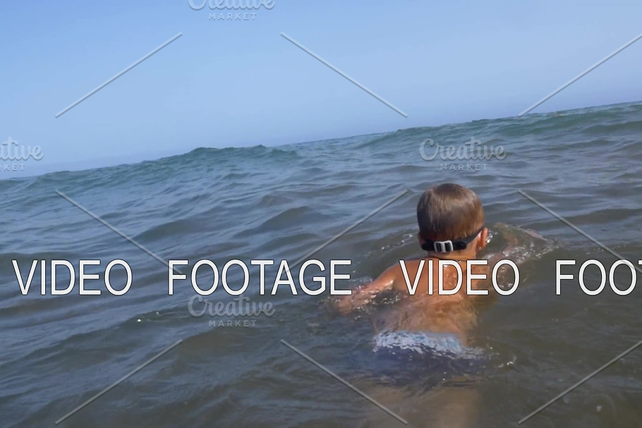 Child swimming in the sea in Graphics - product preview 8