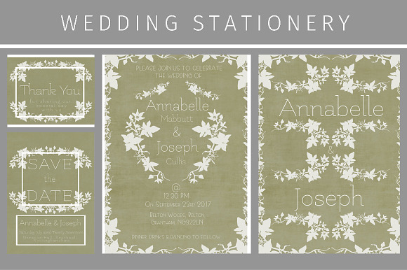 Ivy wedding Stationery in Wedding Templates - product preview 1
